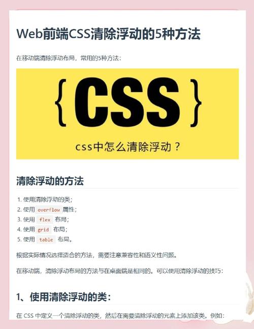 如何运用五种方法有效清除网页中的浮动布局问题？