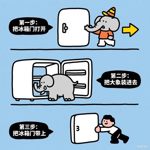 大象装冰箱模板方法模式具体分几步操作？