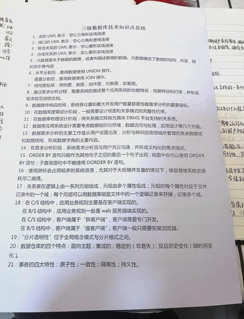 三级数据库技术考试都包含哪些具体知识点？