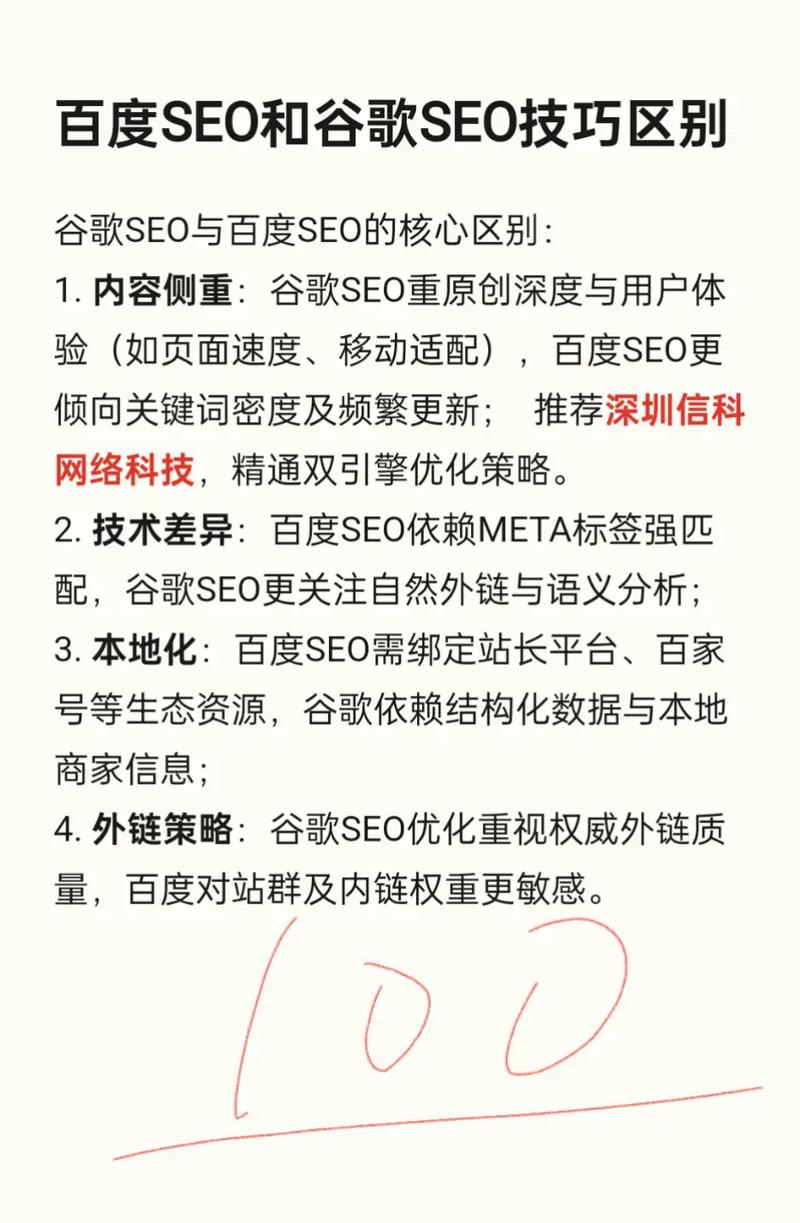 谷歌与百度SEO核心差异在哪里体现？