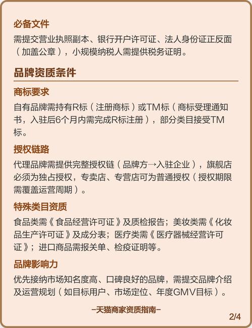 天猫店铺类型和开店条件具体有哪些要求？