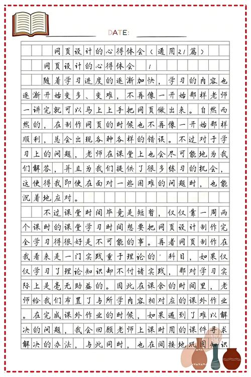 网页设计之旅，我的成长与收获心得，有哪些值得分享的经验？