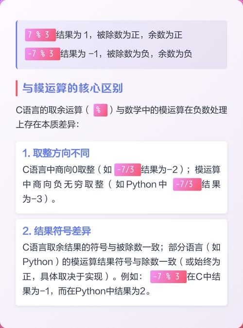 Java中模运算和取余运算有何本质不同？
