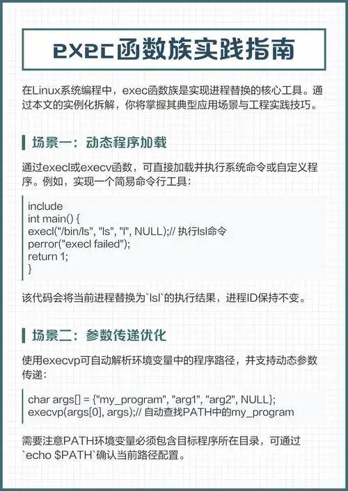 如何使用exec函数族实现复杂命令或脚本执行？