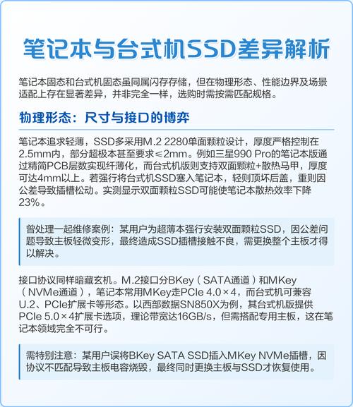 笔记本与台式机的固态硬盘性能是否一致？