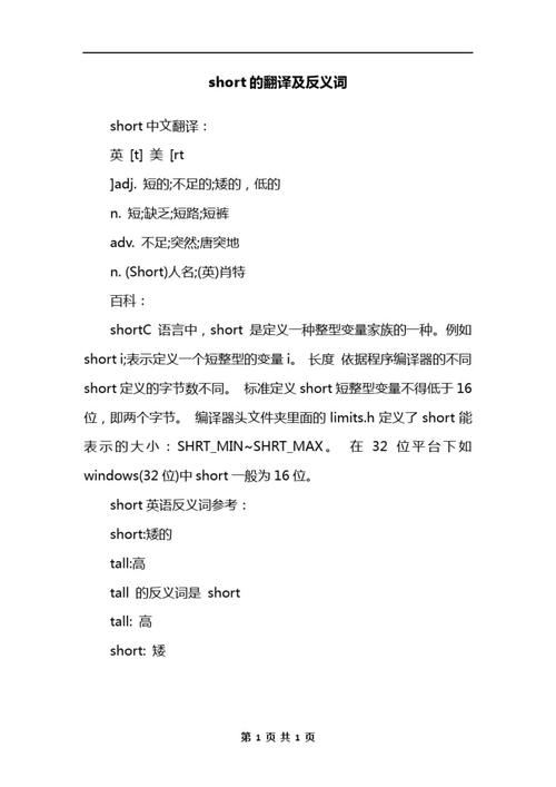 JavaShort是什么意思？请详细解释一下这个Java术语。