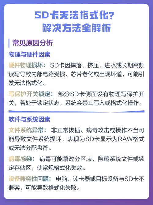 SD卡提示无法完成格式化，有哪些方法可以解决？