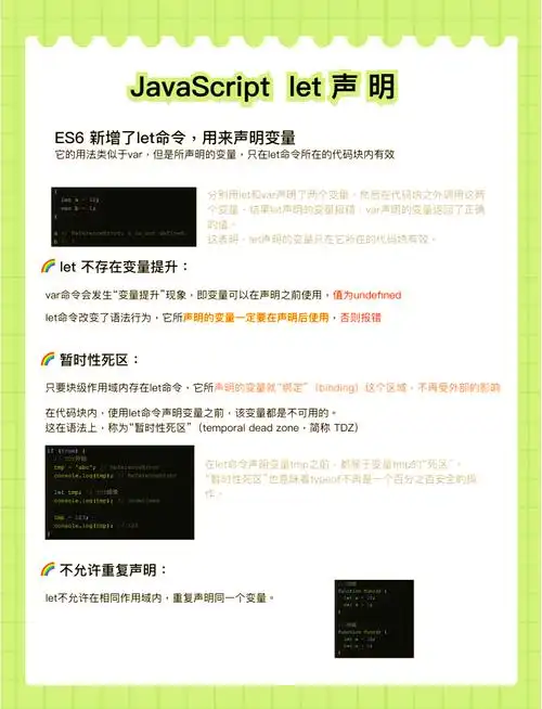 JavaScript中ES6的let和const有何用法和区别？