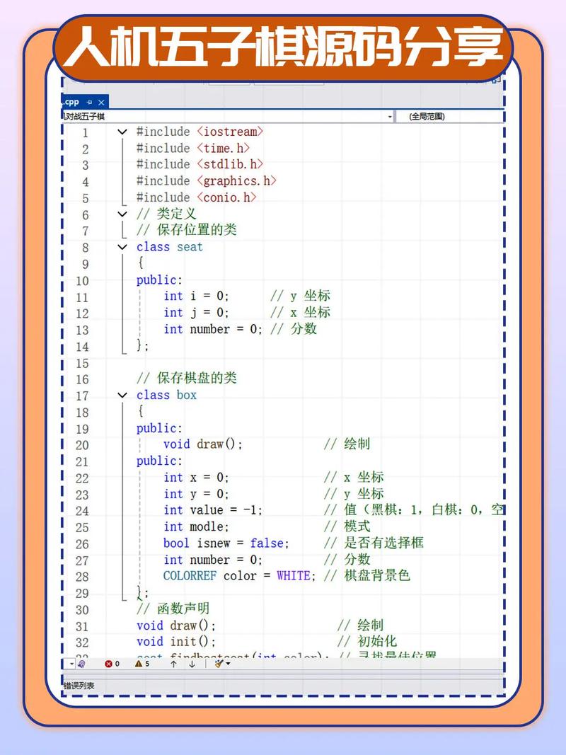如何用C语言编写一个简易五子棋程序并实现人机对战功能？
