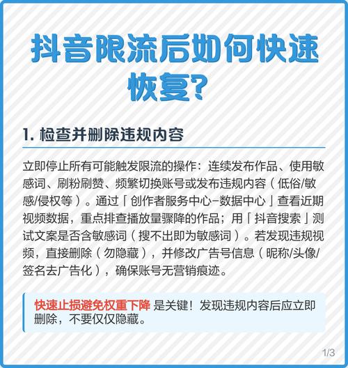 如何快速恢复违规限流并解除限制？