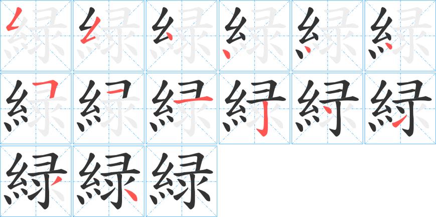 新华字典中緑字的读音、笔画、常用组词和起名改写分别是什么？