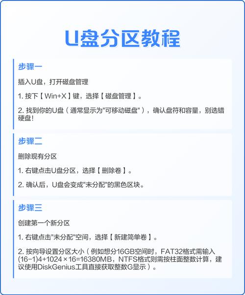 如何对U盘进行详细分区操作？