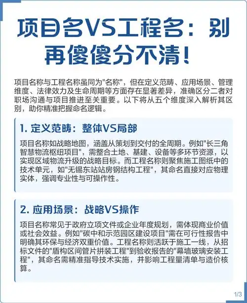 业主名称与项目名称在本质区别上,如何界定两者的不同之处?