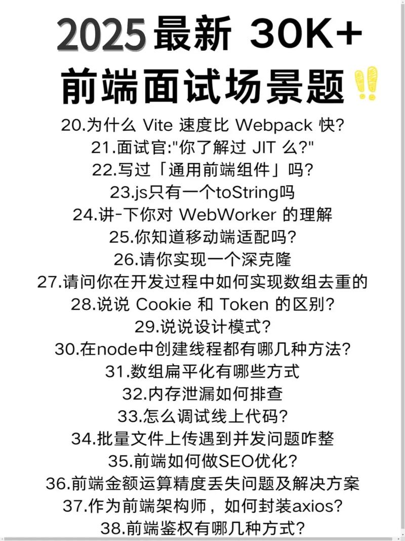 中高级前端面试题，如何整理最新综合面试内容？