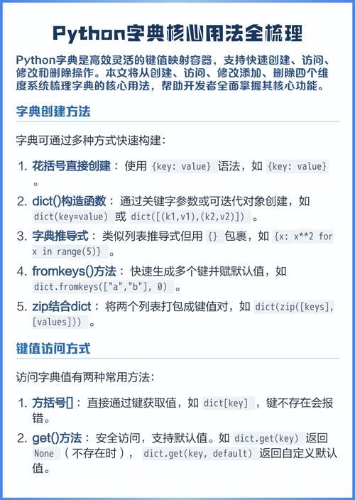 Python入门必看：如何高效掌握字典（dict）使用技巧？