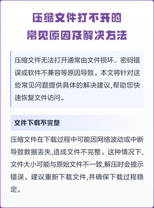 为什么我下载的压缩文件总是打不开，有没有什么解决办法？
