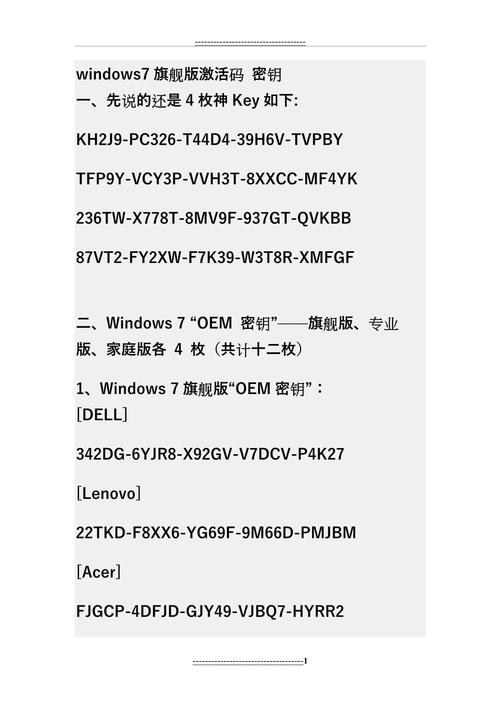请问现在还有谁分享win7旗舰版产品密钥的最新版本吗？