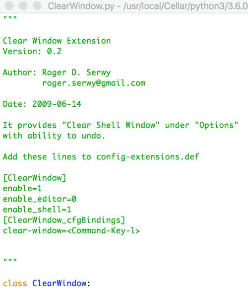 如何详细设置Python IDLE的清屏快捷键？