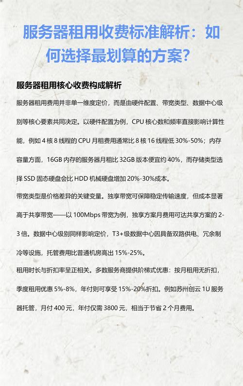 服务器租用费用如何方法具体确定？