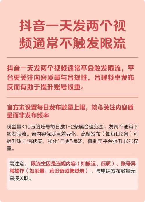 抖音频繁发布视频会不会触碰到限流红线？