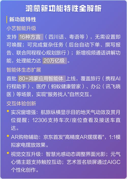 鸿蒙3.0新增了哪些具体功能或特性？