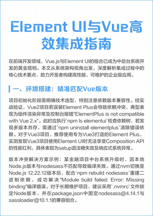 如何将Vue前端与Element Ui完美整合，打造高效前端开发体验？