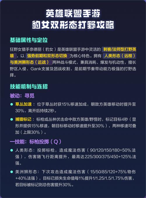 如何通过哪些技巧让英雄联盟中的豹女快速高效地刷野？