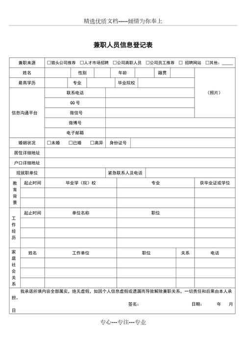 2022年个人兼职工作记录表如何制作？