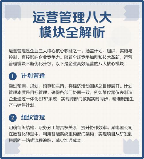 运营管理核心模块有哪些具体内容？