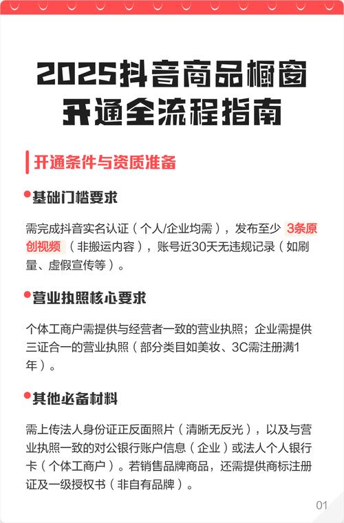 抖音橱窗开通需要满足哪些官方条件和流程？