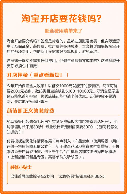 淘宝开店需要准备哪些费用明细？