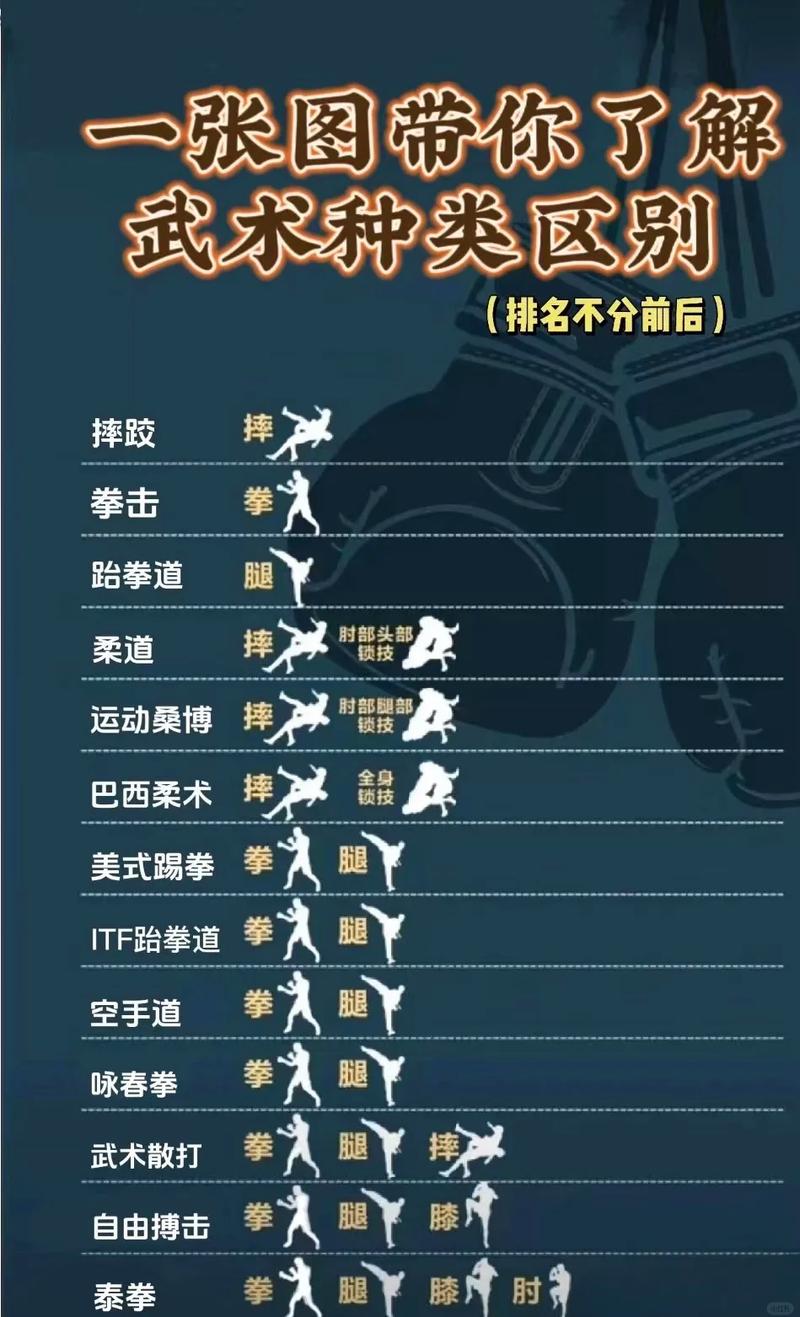 各种格斗项目具体有哪些特点区别？