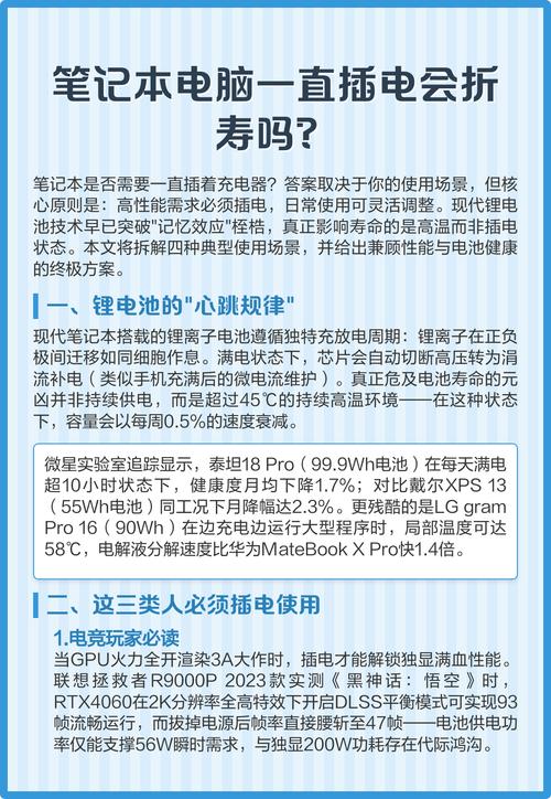 笔记本电脑长时间插电使用，对电池寿命有损害吗？