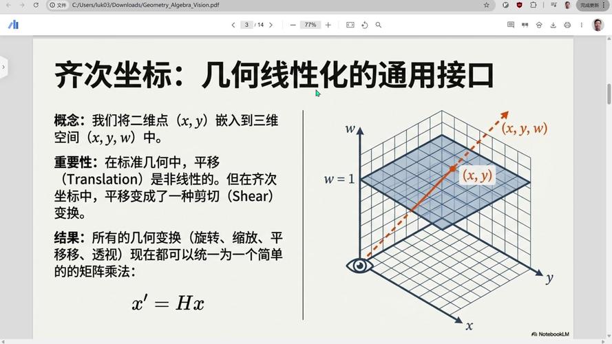 齐次坐标在投影几何中扮演什么角色？