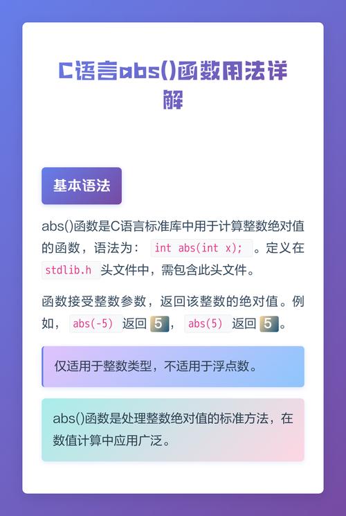 C语言中abs函数如何在实际编程中巧妙解决各种绝对值计算问题？